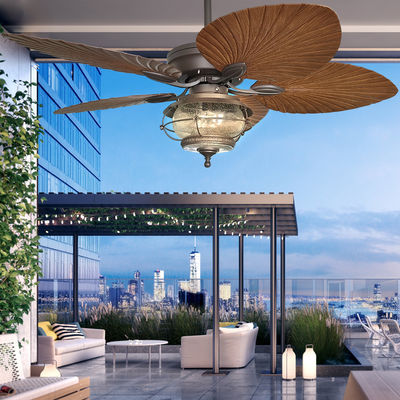 52 Inch Waterproof Ceiling Fan Dengan Lampu 5 ABS Blades Weather Proof Ceiling Fan