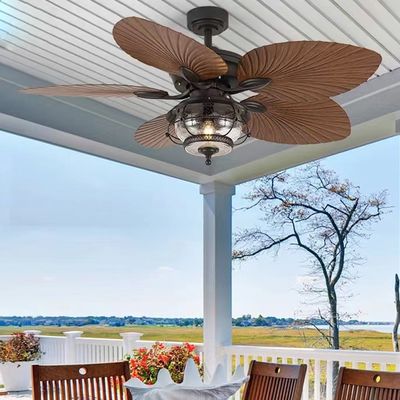 52 Inch Waterproof Ceiling Fan Dengan Lampu 5 ABS Blades Weather Proof Ceiling Fan