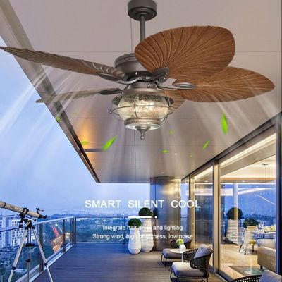 52 Inch Waterproof Ceiling Fan Dengan Lampu 5 ABS Blades Weather Proof Ceiling Fan