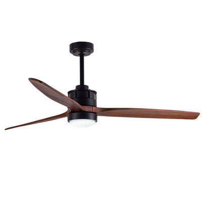Lembar Kayu Penggemar Langit-langit Eropa Dengan Lampu DC Motor Dekoratif