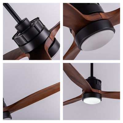 Lembar Kayu Penggemar Langit-langit Eropa Dengan Lampu DC Motor Dekoratif