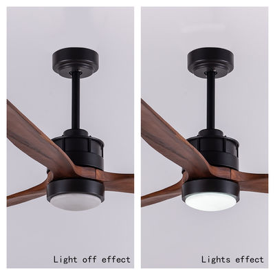 Lembar Kayu Penggemar Langit-langit Eropa Dengan Lampu DC Motor Dekoratif