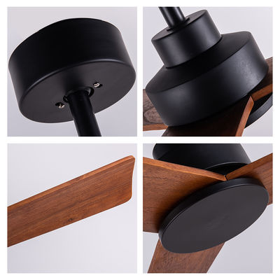 3 Pisau Kayu 52 Inch Fan Brown Kayu Lampu Lampu Langit-langit