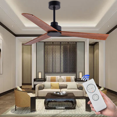 3 Pisau Kayu 52 Inch Fan Brown Kayu Lampu Lampu Langit-langit