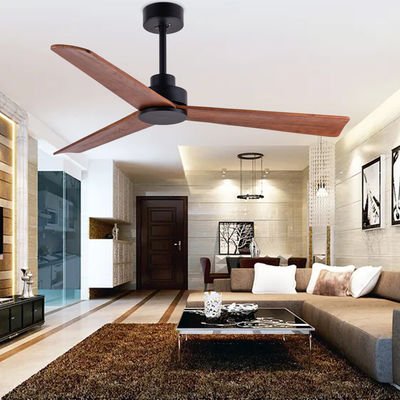 3 Pisau Kayu 52 Inch Fan Brown Kayu Lampu Lampu Langit-langit
