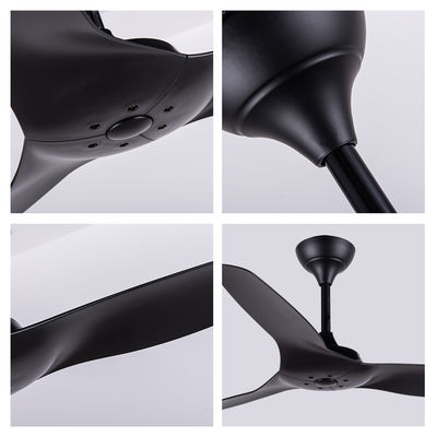 ABS Blade Penggemar Langit-langit Amerika Ruang Tamu Hitam 52 Inch Penggemar Langit-langit