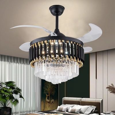 52 Inch LED 20W Modern Retractable DC Motor Ceiling Fan Dengan Cahaya