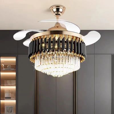52 Inch LED 20W Modern Retractable DC Motor Ceiling Fan Dengan Cahaya