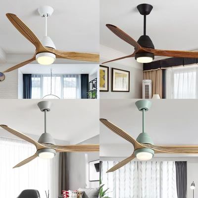 52 Inch LED 3 Blade Fener Langit-langit Kayu DC Motor Cahaya Fener Langit-langit Kayu