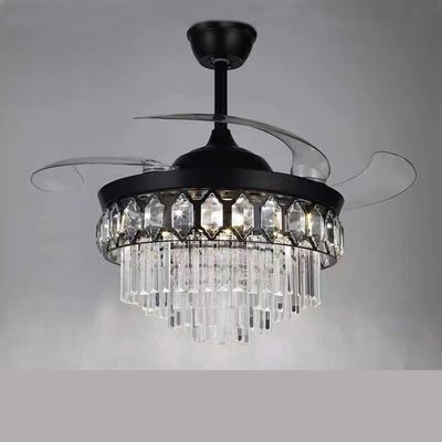 42 Inch Kualitas Tinggi Crystal Smart Ceiling Fan DC Motor untuk ruang tamu