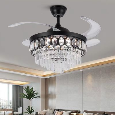 42 Inch Kualitas Tinggi Crystal Smart Ceiling Fan DC Motor untuk ruang tamu