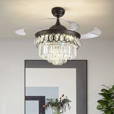 42 Inch Kualitas Tinggi Crystal Smart Ceiling Fan DC Motor untuk ruang tamu