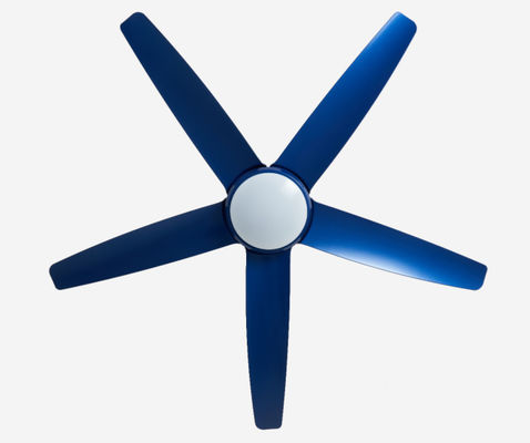 Biru 56 Inch Modern DC Motor Ceiling Fan remote control Dengan Cahaya