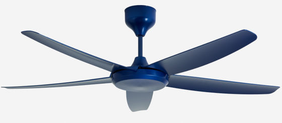 Modern Biru 56 Inci DC Motor Fan Langit-langit Remote Control Tanpa Lampu untuk ruang tamu