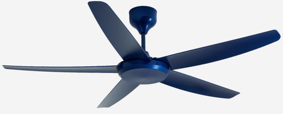 Modern Biru 56 Inci DC Motor Fan Langit-langit Remote Control Tanpa Lampu untuk ruang tamu