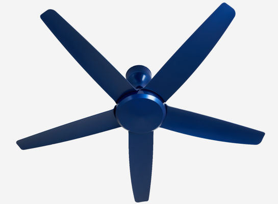 Modern Biru 56 Inci DC Motor Fan Langit-langit Remote Control Tanpa Lampu untuk ruang tamu