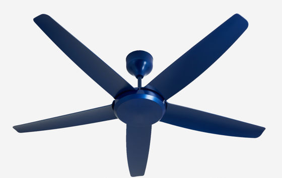 Modern Biru 56 Inci DC Motor Fan Langit-langit Remote Control Tanpa Lampu untuk ruang tamu
