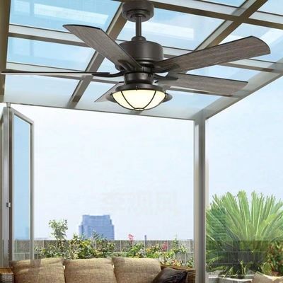 Plywood Blades Waterproof Ceiling Fan Dengan Light Weatherproof Fans