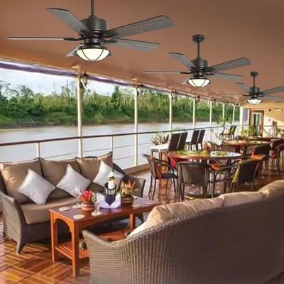 Plywood Blades Waterproof Ceiling Fan Dengan Light Weatherproof Fans