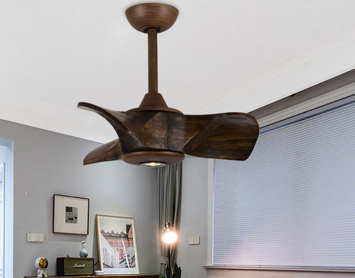 Brown 24In Fener Langit-langit Kayu Padat Modern Low Noise Untuk Kamar Tidur