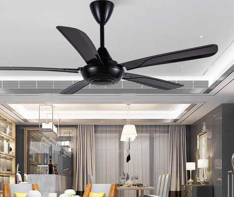 56 Inch ABS Hitam Fan Langit-langit Low Noise Dengan Remote Control