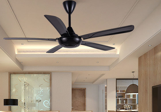 56 Inch ABS Hitam Fan Langit-langit Low Noise Dengan Remote Control