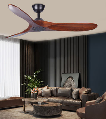 Brown ECO Solid Wood Ceiling Fan 52in 3 Blade Fener Kayu