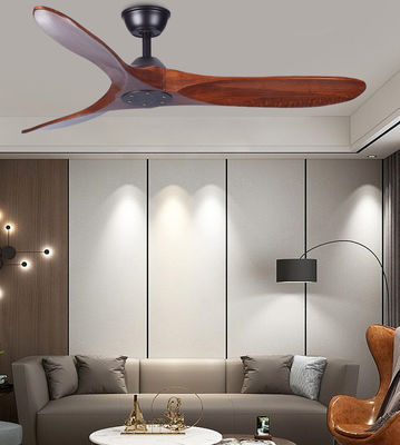 Brown ECO Solid Wood Ceiling Fan 52in 3 Blade Fener Kayu