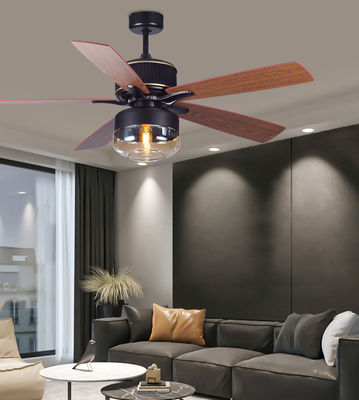 Plywood Blades 52 Inch Penggemar Langit-langit Amerika Untuk Kamar Tidur Dengan Cahaya