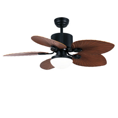 ABS Blades Fans Langit-langit Modern Dengan Cahaya 52 Inci Hitam Dan Brown