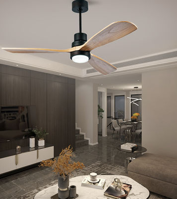 Kamar Tidur Fener Langit-langit Kayu Padat Dengan Cahaya 52in Modern Fener Langit-langit Kayu