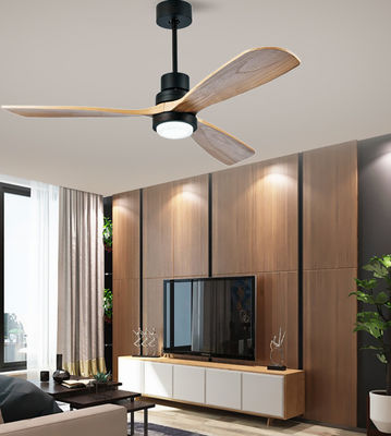 Kamar Tidur Fener Langit-langit Kayu Padat Dengan Cahaya 52in Modern Fener Langit-langit Kayu