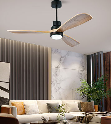 Kamar Tidur Fener Langit-langit Kayu Padat Dengan Cahaya 52in Modern Fener Langit-langit Kayu