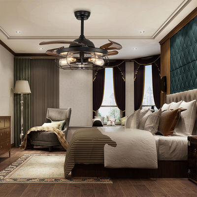 Kamar tidur nyaman E27 52 Inch High Quality Smart Ceiling Fan DC Motor Dengan Cahaya