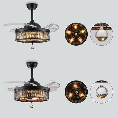 52 Inch Kamar Tidur Nyaman Kualitas Tinggi Low Noise Ceiling Fan DC Motor Dengan Cahaya
