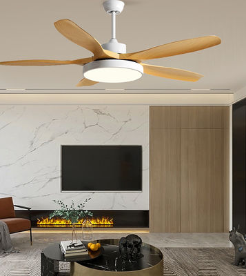 Brown 5 ABS Blades DC Ceiling Fan Modern Ceiling Fans Dengan Lampu Dan Remote