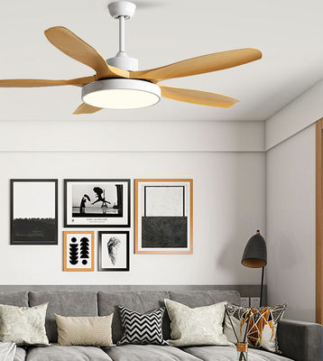Brown 5 ABS Blades DC Ceiling Fan Modern Ceiling Fans Dengan Lampu Dan Remote