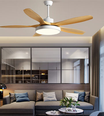 Brown 5 ABS Blades DC Ceiling Fan Modern Ceiling Fans Dengan Lampu Dan Remote