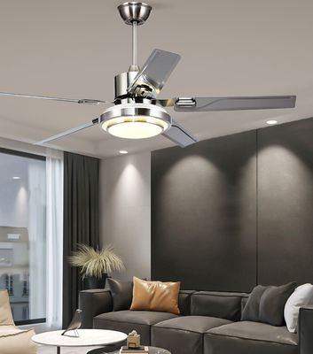 Perak 52in DC Motor Fans Langit-langit Dengan Lampu / 5 ABS Blades