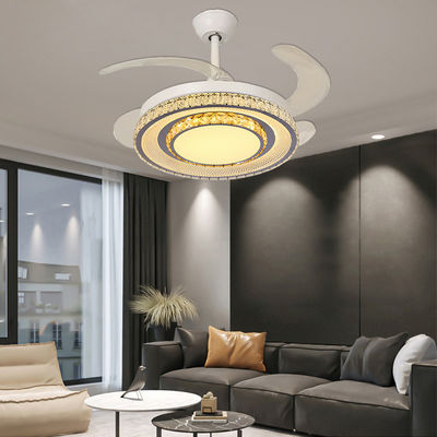 Smart Control Foldable Blade Fan Penggemar langit-langit dengan lampu dan bilah retractable