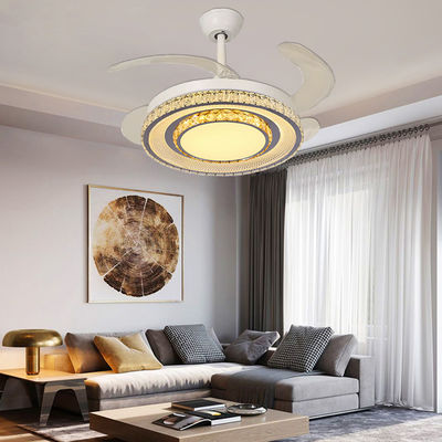 Smart Control Foldable Blade Fan Penggemar langit-langit dengan lampu dan bilah retractable