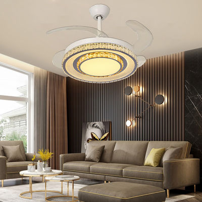 Smart Control Foldable Blade Fan Penggemar langit-langit dengan lampu dan bilah retractable