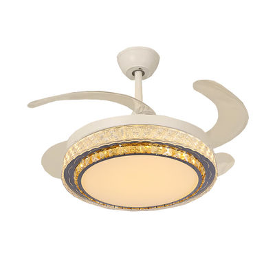 DC Smart Low Profile Ceiling Fan Retractable Blade Ceiling Fan Dengan Cahaya