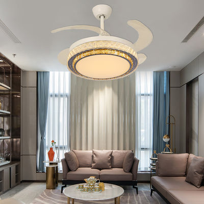 DC Smart Low Profile Ceiling Fan Retractable Blade Ceiling Fan Dengan Cahaya